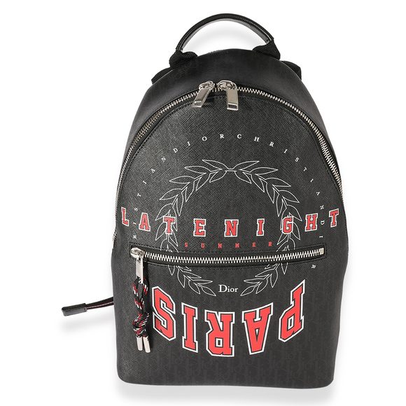 Dior Homme Black Coated Canvas Late Night Backpack - Picture 1 of 7